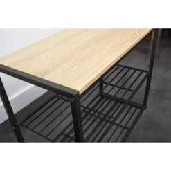 3 Tier Shoe Rack Black Metal with Natural Wood - Brightroom™ -Our Tidy Space Sales GUEST 013d69be 4814 4e67 a4fd 7c871da78098