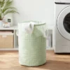 Scrunchable Round Laundry Hamper Green Stitch Grid - Brightroom™ -Our Tidy Space Sales GUEST 07f14b1b 5e23 459e b82d 742d90a4165f