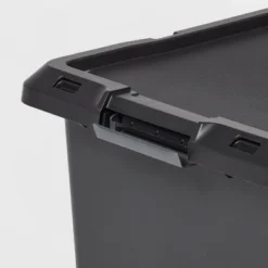 12gal Medium Latching Storage Tote Black - Brightroom™ -Our Tidy Space Sales GUEST 08719238 a1e7 44d6 85bd 8dc16122125b