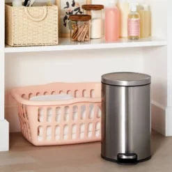 12L Round Step Trash Can - Brightroom™ Silver