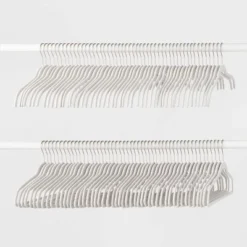 100pk Combo Pack Suit/Shirt Flocked Hangers - Brightroom™ White -Our Tidy Space Sales GUEST 19b30d50 c9db 4f9e 91eb cbfda110d7ec