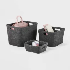 Felt Basket with Stitching - Brightroom™ Dark Gray -Our Tidy Space Sales GUEST 28a9503f a4a1 4ba4 a7de 0e2505b67450