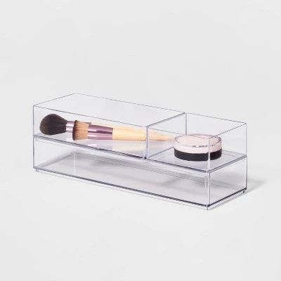 3 Bathroom Plastic Tray Beauty Organizer Set Clear - Brightroom™ 5 3 Bathroom Plastic Tray Beauty Organizer Set Clear - Brightroom™ - Image 3