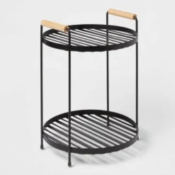 Round Vanity Organizer with Wood Handles - Brightroom™ Matte Black -Our Tidy Space Sales GUEST 29595118 98ba 4b78 8812 6ac78477e421