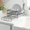 Space Saver Steel Dish Rack with Utensil Tray Black - Brightroom™