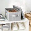 Fabric Shoe Bin with Lid Light Gray - Brightroom™ -Our Tidy Space Sales GUEST 473b64ee 3c02 4df6 b83c c3eb966b4a33