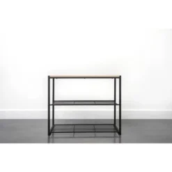 3 Tier Shoe Rack Black Metal with Natural Wood - Brightroom™ -Our Tidy Space Sales GUEST 47b6cdf4 0ddf 4a06 91b5 408077fcc805