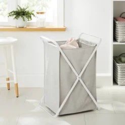 Folding X-Frame Hamper Matte White - Brightroom™