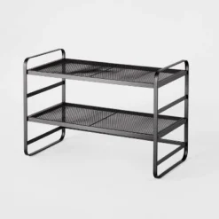 2 Tier Shoe Rack Metal Mesh - Brightroom™ Black -Our Tidy Space Sales GUEST 526c6366 f577 4843 a484 8fd156aad026