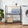 Storage Cart Black Metal with Natural Wood - Brightroom™ -Our Tidy Space Sales GUEST 55de9fc1 e647 4d6f 9aea 5846e76265df