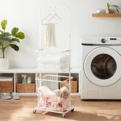 Metal Laundry Station with Basket and Hamper - Brightroom™