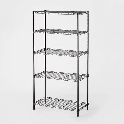 5 Tier Wire Shelving - Brightroom™ Black 5 5 Tier Wire Shelving - Brightroom™ Black - Image 3