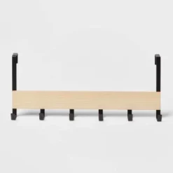 Large Over the Door Hook with Wood 6 Hooks - Brightroom™ Matte Black -Our Tidy Space Sales GUEST 6e3d4c8e 1b64 444c b060 7ff56ecf7122
