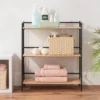 Folding 3 Shelf Black Metal with Natural Wood Shelves - Brightroom™ -Our Tidy Space Sales GUEST 83759bf9 22db 43ca 81e3 4790c0e7a7c3