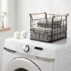 Wire Open Front Basket Black with Natural Wood Handles - Brightroom™ -Our Tidy Space Sales GUEST 8751e98c ead3 4c2b 899e 998cf70c29bb