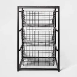 3 Drawer Organizer - Brightroom™ Black Metal With Natural Wood -Our Tidy Space Sales GUEST 909227e4 1396 4576 b95d 48c0138db29f