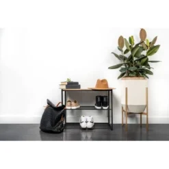 3 Tier Shoe Rack Black Metal with Natural Wood - Brightroom™ -Our Tidy Space Sales GUEST 98afcc63 2d71 499c 8617 9ae2ecd81e5d