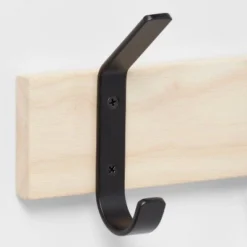 Mixed Material 4 Hooks Rail Matte Black on Light Wood - Brightroom™ -Our Tidy Space Sales GUEST aa622537 f279 4ac8 aa80 eb27cd969b60