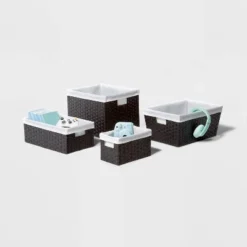 16" x 9" x 6" Lined Woven Media Bin Black - Brightroom™ -Our Tidy Space Sales GUEST ac4ff65f f7b2 48fa aa42 7459f63d7c52