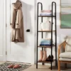 4 Shelf Tower Black Metal with Natural Wood - Brightroom™ -Our Tidy Space Sales GUEST b981805e 8a5a 4678 b52b 3797ee1f2d9f