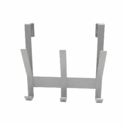 Heavy Duty Over The Door 3 Hooks Rail Matte Gray - Brightroom™
