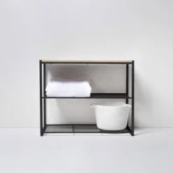 3 Tier Shoe Rack Black Metal with Natural Wood - Brightroom™ -Our Tidy Space Sales GUEST c136b996 a47b 4cd3 9536 a26df1deb6a1