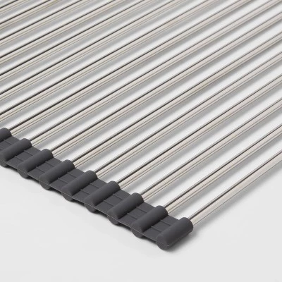 Over the Sink (Roll Away) Dish Drainer Silver - Brightroom™ 4 Over the Sink (Roll Away) Dish Drainer Silver - Brightroom™ - Image 2