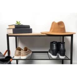 3 Tier Shoe Rack Black Metal with Natural Wood - Brightroom™ -Our Tidy Space Sales GUEST c78940d7 09ac 4528 9c99 1acfbc7d38b2