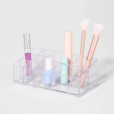 Bathroom Plastic 9 Slot Mixed Cosmetic Organizer Clear - Brightroom™ 5 Bathroom Plastic 9 Slot Mixed Cosmetic Organizer Clear - Brightroom™ - Image 3