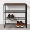 4 Tier Shoe Rack Black Metal with Walnut Wood - Brightroom™ -Our Tidy Space Sales GUEST cf06b7f4 5689 4304 b846 3f24676f2c19