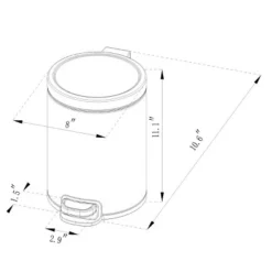 5L Round Step Trash Can - Brightroom™ Black -Our Tidy Space Sales GUEST d3dcba62 f1b0 452a 92cc 1c11982c1b4f
