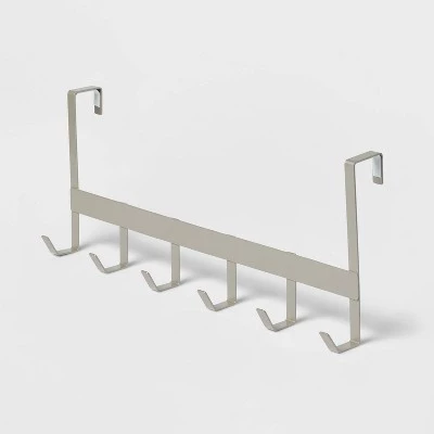 Large Over the Door Hook 6 Hooks - Brightroom™ Matte Black 4 Large Over the Door Hook 6 Hooks - Brightroom™ Matte Black - Image 2