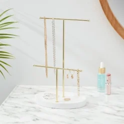 Two Bar Jewelry Organizer Brass - Brightroom™