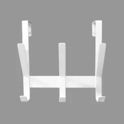 Heavy Duty Over The Door 3 Hooks Rail Matte White - Brightroom™