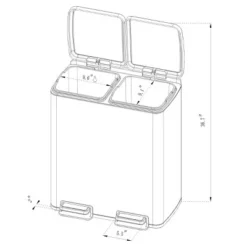 60L Stainless Steel Step Trash and Recycle Can - Brightroom™ -Our Tidy Space Sales GUEST e7721439 02d4 4cbb 994a 7467bdac2ef2