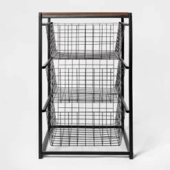 3 Drawer Organizer - Brightroom™ Black Metal With Natural Wood -Our Tidy Space Sales GUEST e8dff1a7 14bd 48ad 81e5 30d199752a64